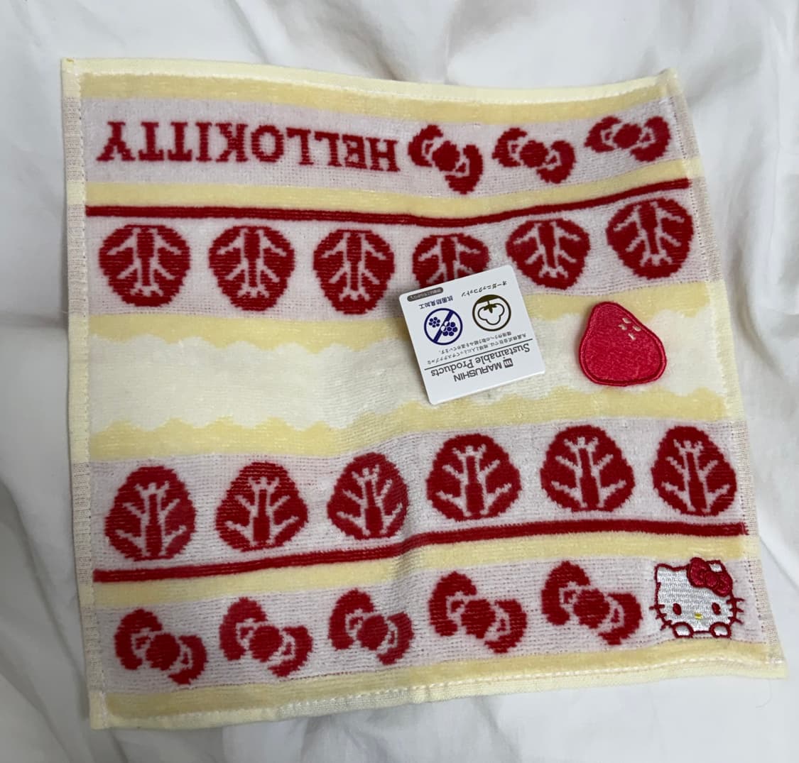 헬로키티 딸기케이크 미니타올 손수건 상품이미지2