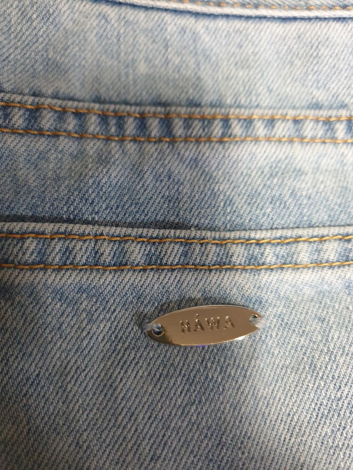 (롱버전) HAWA 하와 투턱 와이드 데님팬츠 연청 (M) 상품이미지5