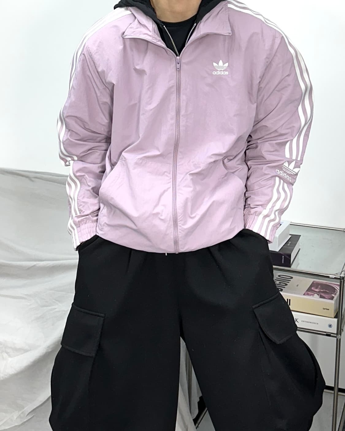 아디다스 라벤더 우븐 트랙탑 바람막이 M 상품이미지1