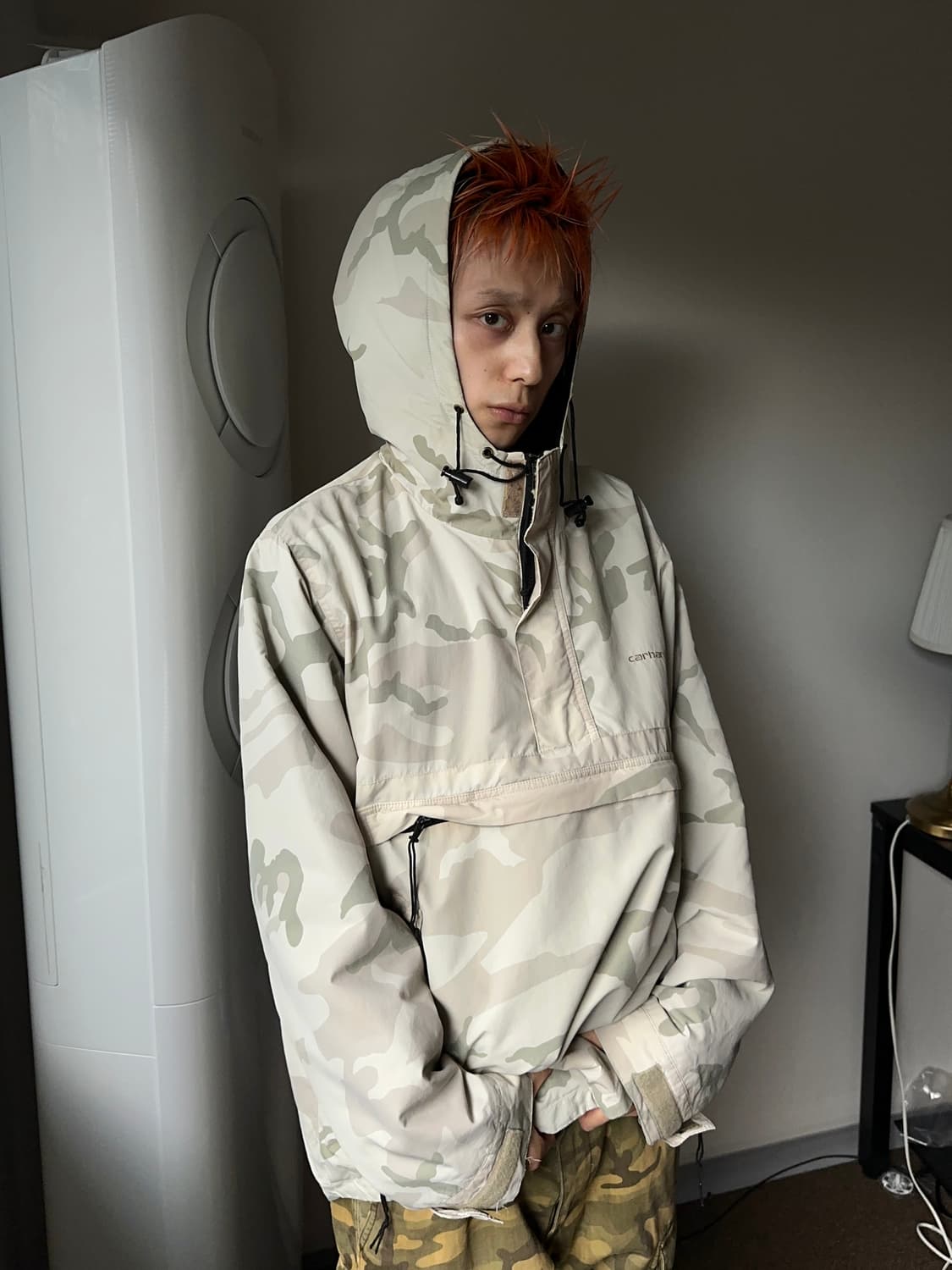 Carhartt WIP 화이트 카모플라쥬 아노락 상품이미지5