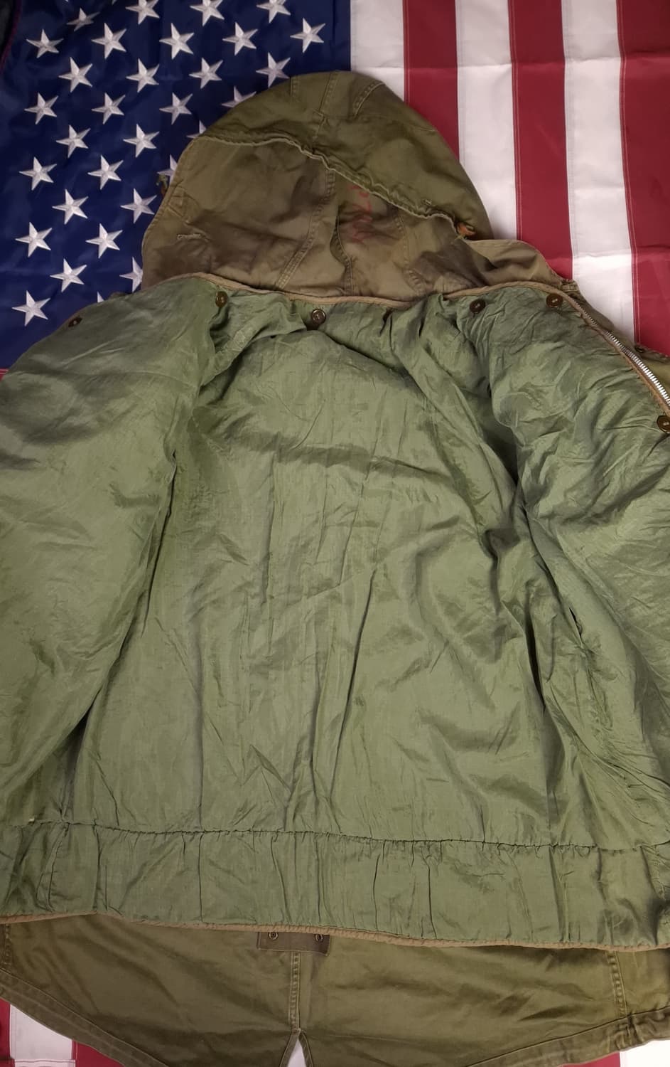 오리지날 미군 M-51 진나단파카 양털 라이너 미듐 셋트 상품이미지8