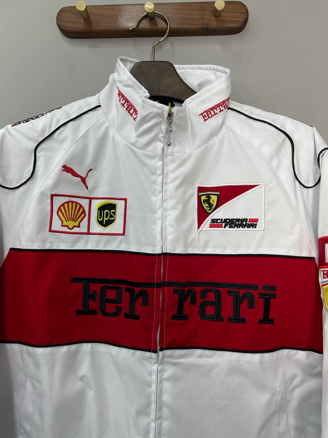 페라리 빈티지 레이싱 화이트 점퍼 H2459 상품이미지3