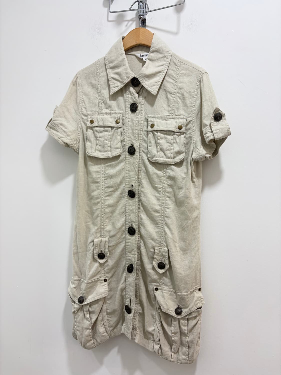 GLEEFUL y2k 린넨 반팔 카고 원피스 상품이미지5