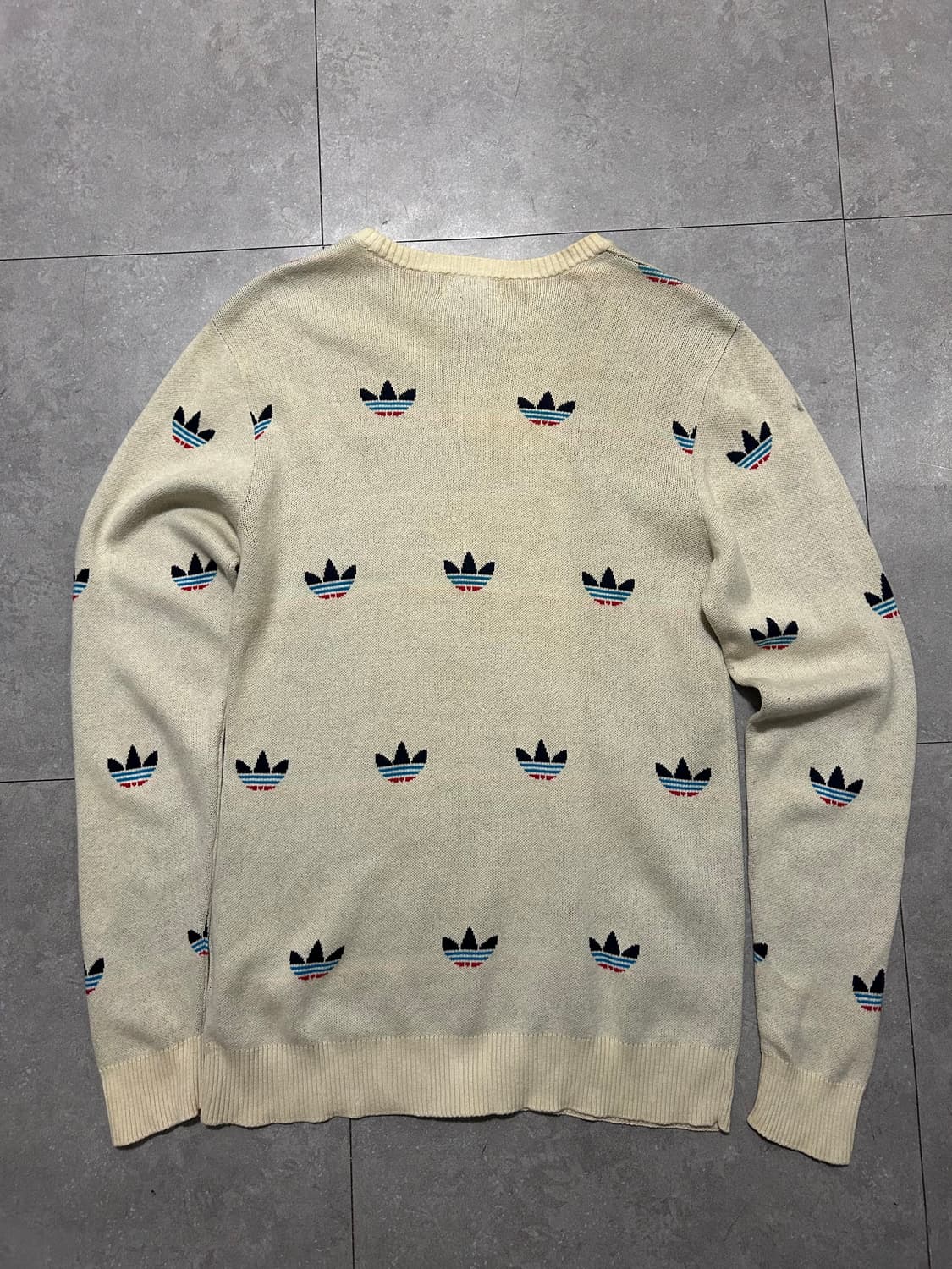 00s 아디다스 멀티 트레포일 빈티지 코튼 니트  95size  상품이미지9