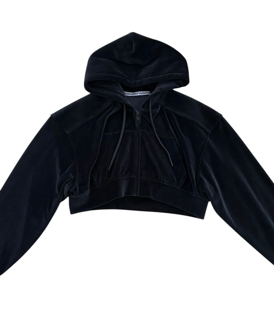 알렉산더 왕 파워숄더 벨벳 크롭 후드집업 상품이미지2