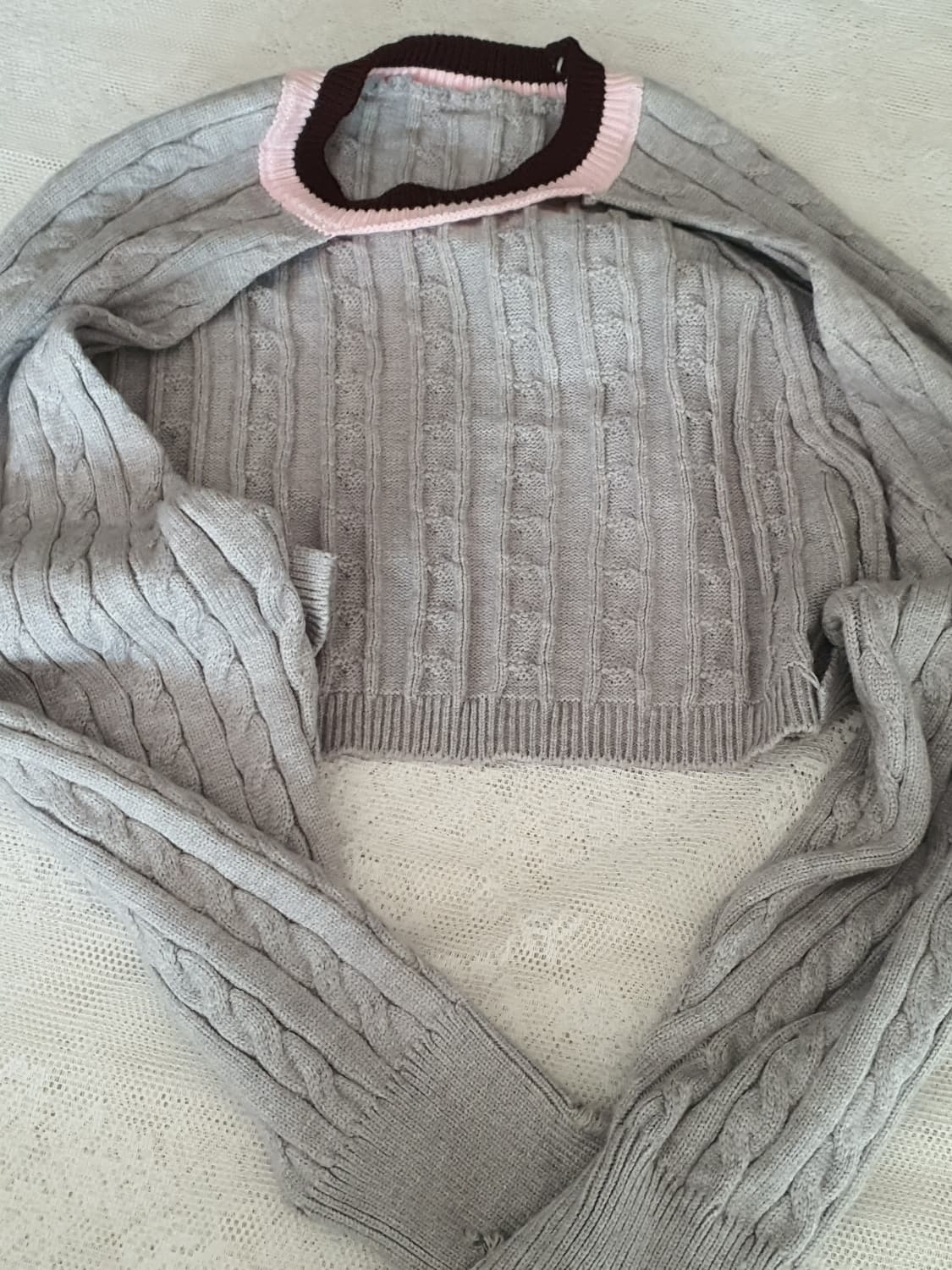 [빈티지] 회색 볼레로 니트재질 상품이미지5