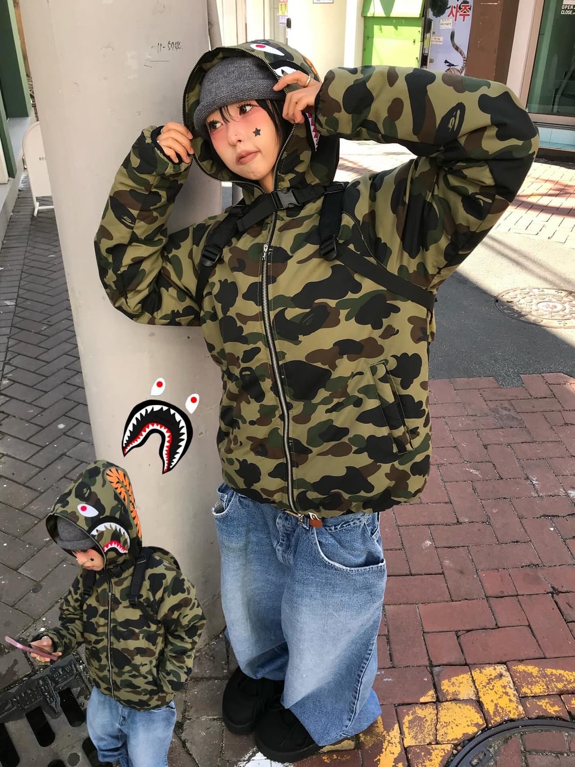 Bape shark Camouflage Padded jk 상품이미지1