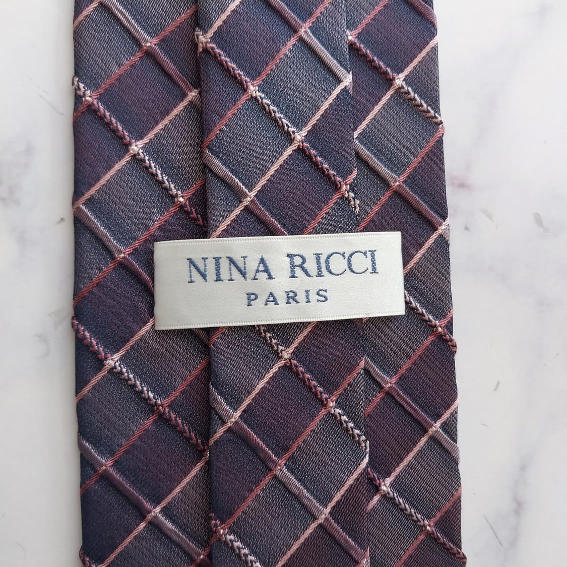 니나리치 실크 퍼플 체크 넥타이 9.5cm A+등급 K2212
 상품이미지9