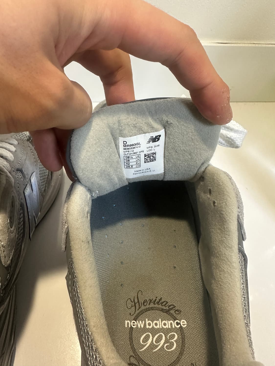 뉴발란스993GL 265사이즈 판매합니다 상품이미지4