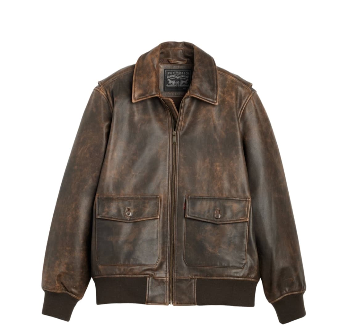 리바이스 a-2 클레이튼 레더 에비에이터 가죽 자켓 브라운 상품이미지1