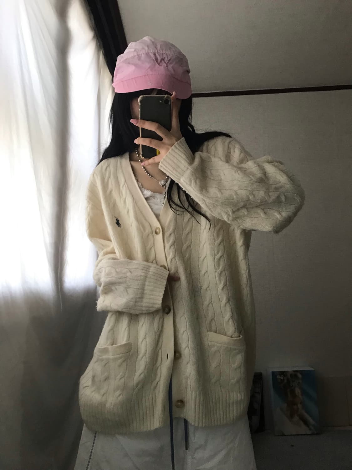 폴로 아이보리 케이블 가디건 상품이미지6