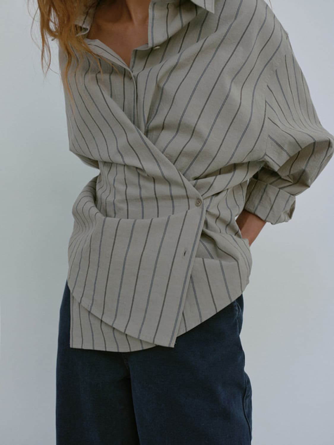 모이아 셔츠 vintage st shirt (ash stripe) 상품이미지5