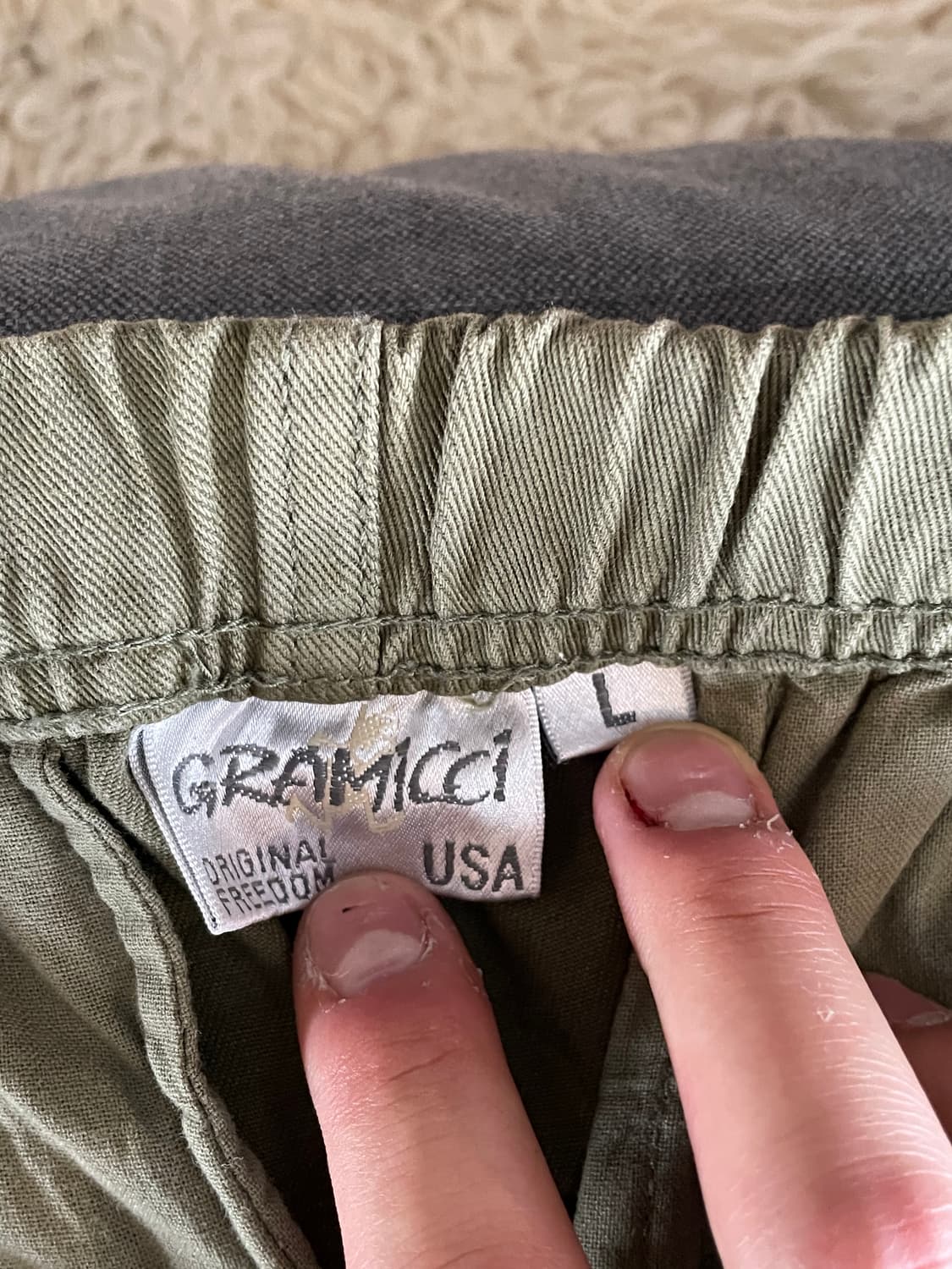 Gramicci 그라미치 카키색 루즈핏 팬츠 상품이미지3