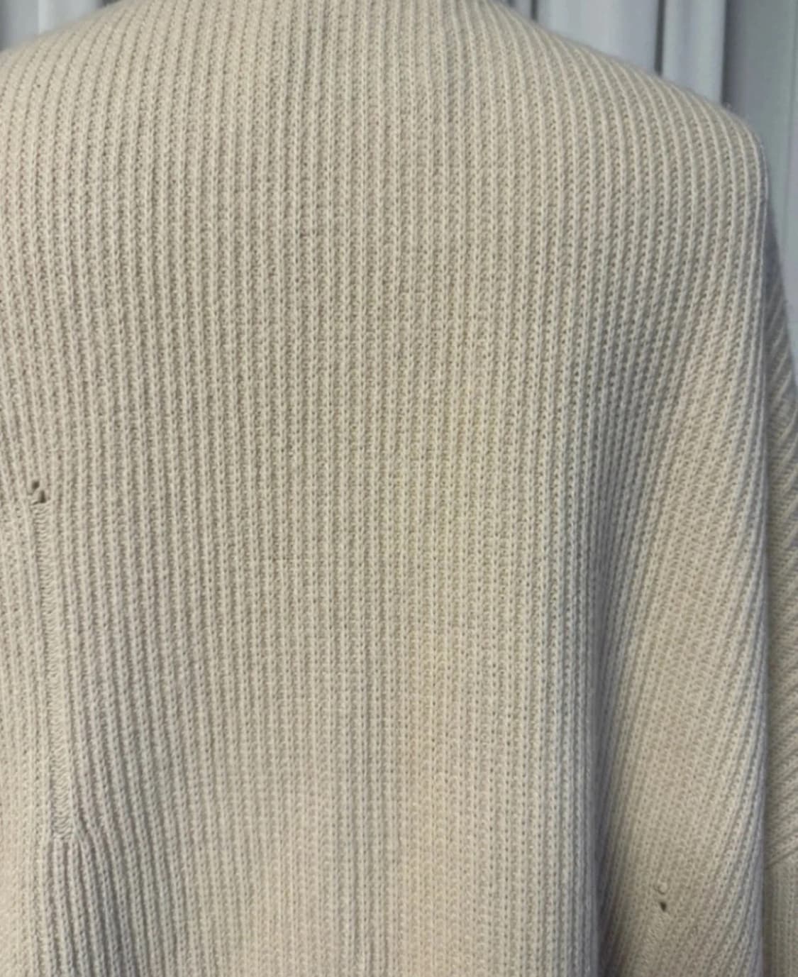 국내디자이너 브랜드 쟈니해잇재즈 베이지 디스트로이드 오버사이즈 가디건 상품이미지5