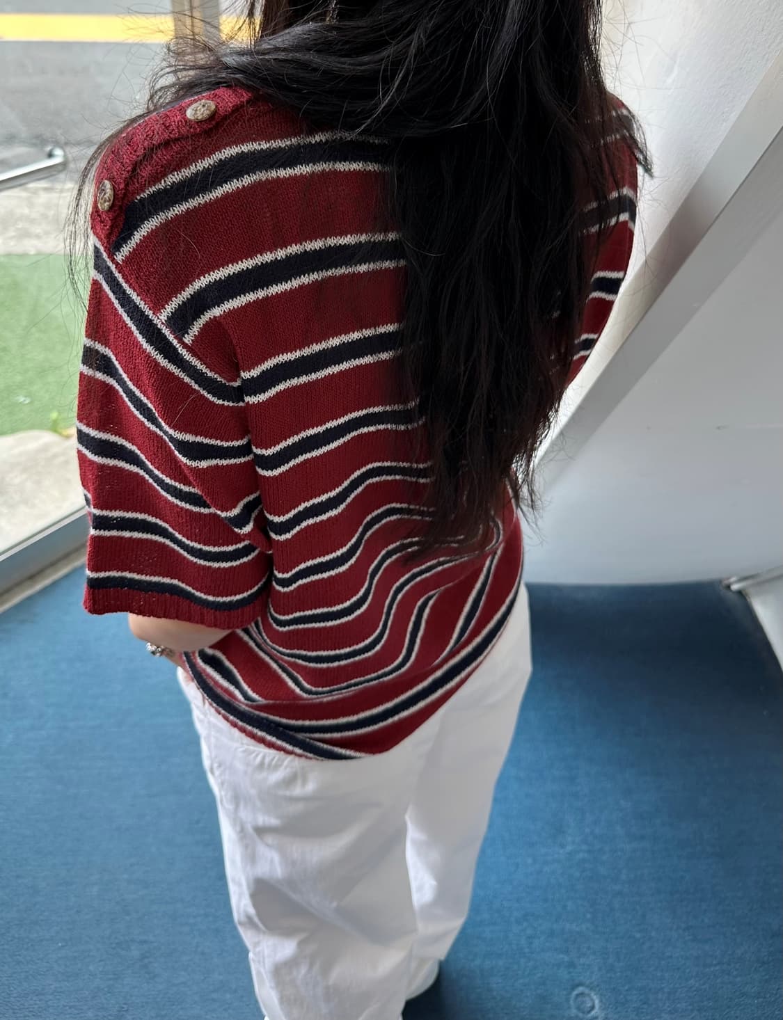 Dry blend side button design knit top 상품이미지8