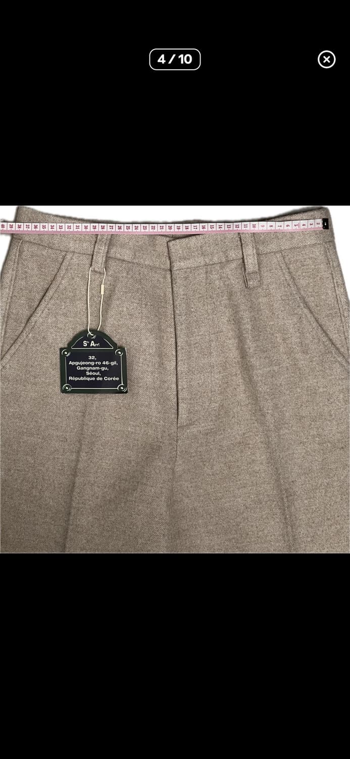 [샘플] [S] STU 웨이브 라인 울 슬랙스 페일 라이트 핑크 상품이미지5