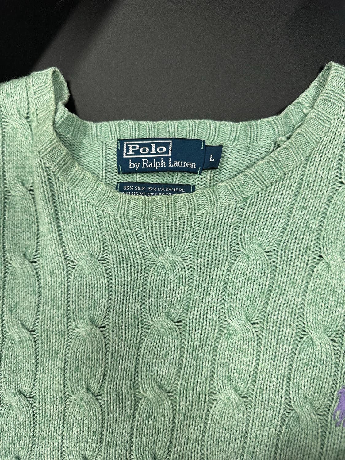 폴로 랄프로렌 민트 케이블 꽈배기 긴팔 니트 상품이미지5