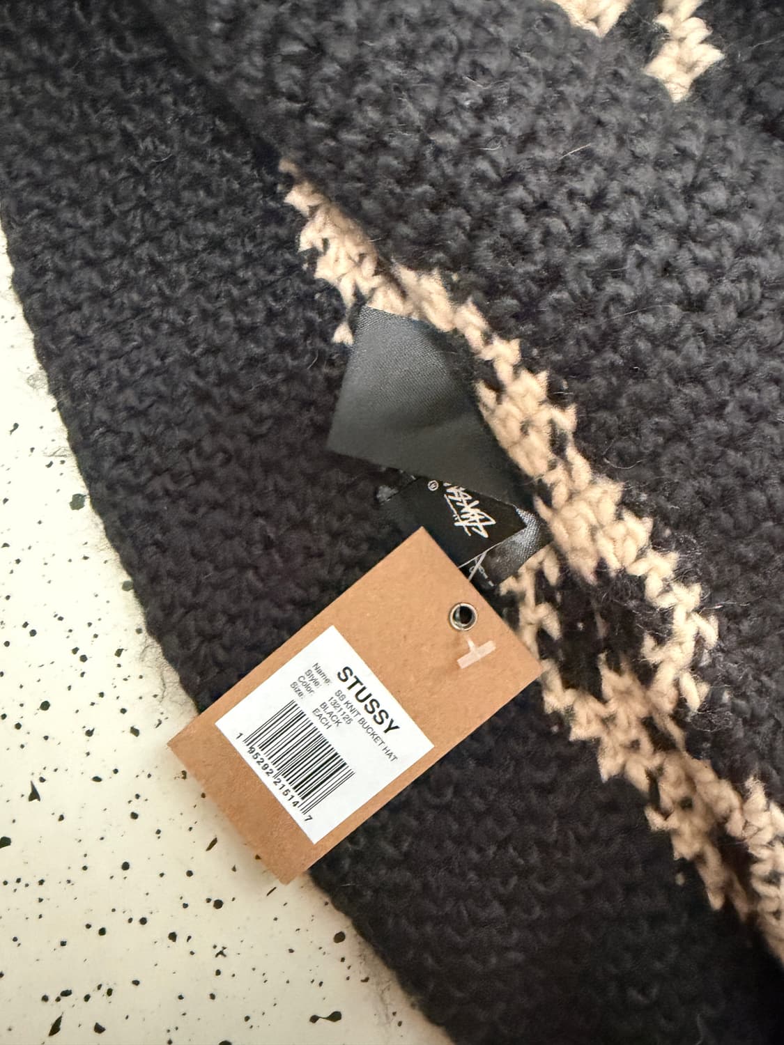 새제품 스투시 SS 니트 버킷햇 블랙 상품이미지2