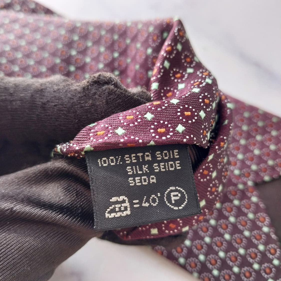 제냐 실크 브라운 자카드 패턴 넥타이 9.2cm A+등급 K1710
 상품이미지10