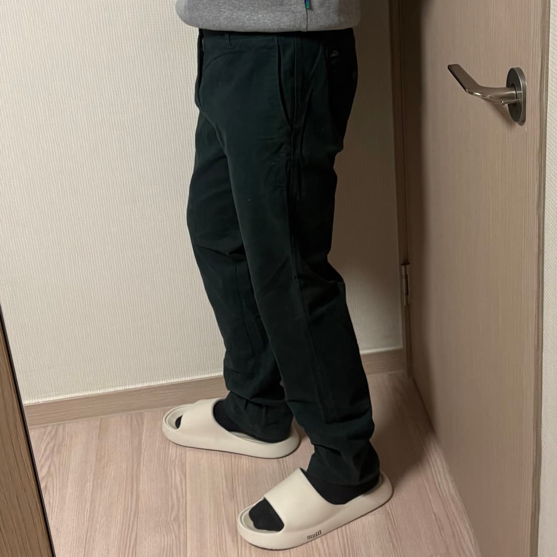 정품 라코스테 다크그린 치노팬츠 카키 면바지 34인치 상품이미지2