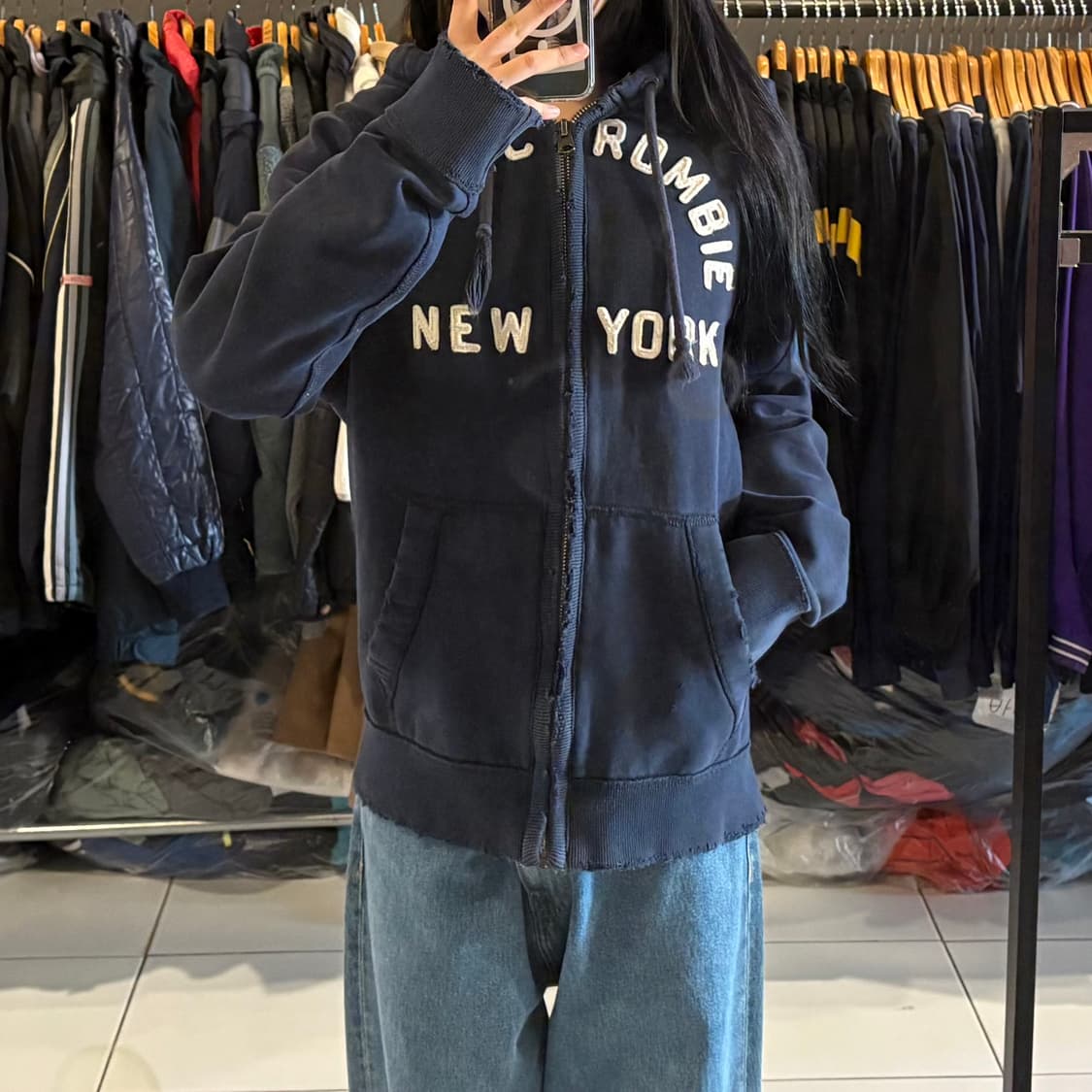 아베크롬비 네이비 후드집업 상품이미지1