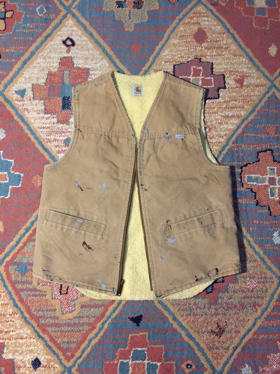 90‘s 칼하트 덕 캔버스 쉐르파 베스트 자켓 상품이미지1