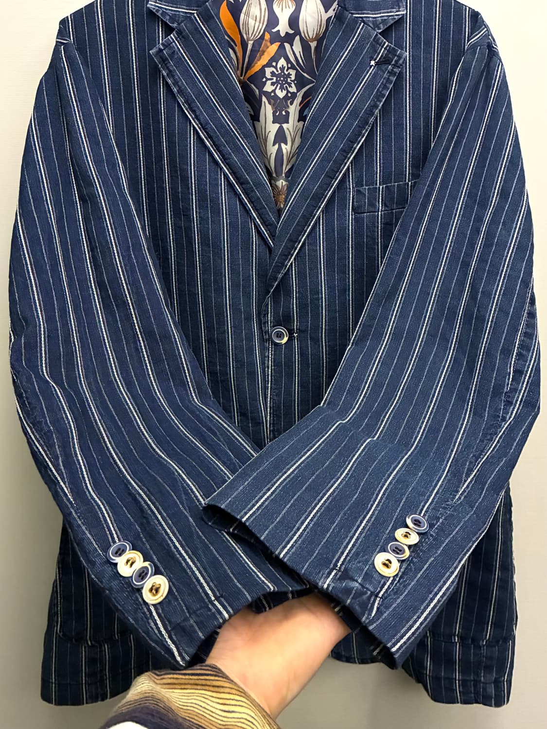 (L~XL)BOB italy 비오비 리넨 스트라이프 블레이저 자켓 상품이미지6