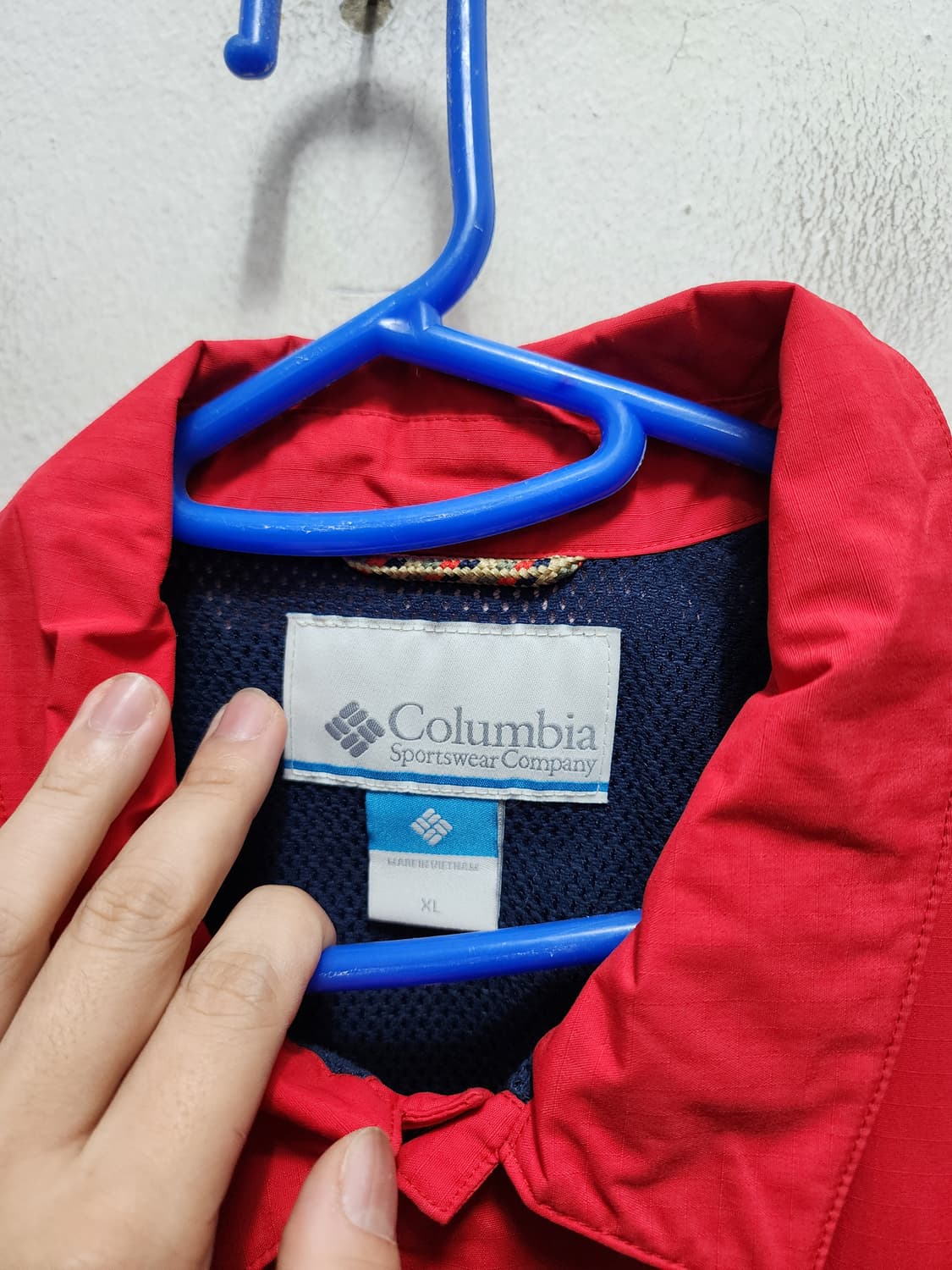 컬럼비아 백로고 레드 코치 자켓 상품이미지6