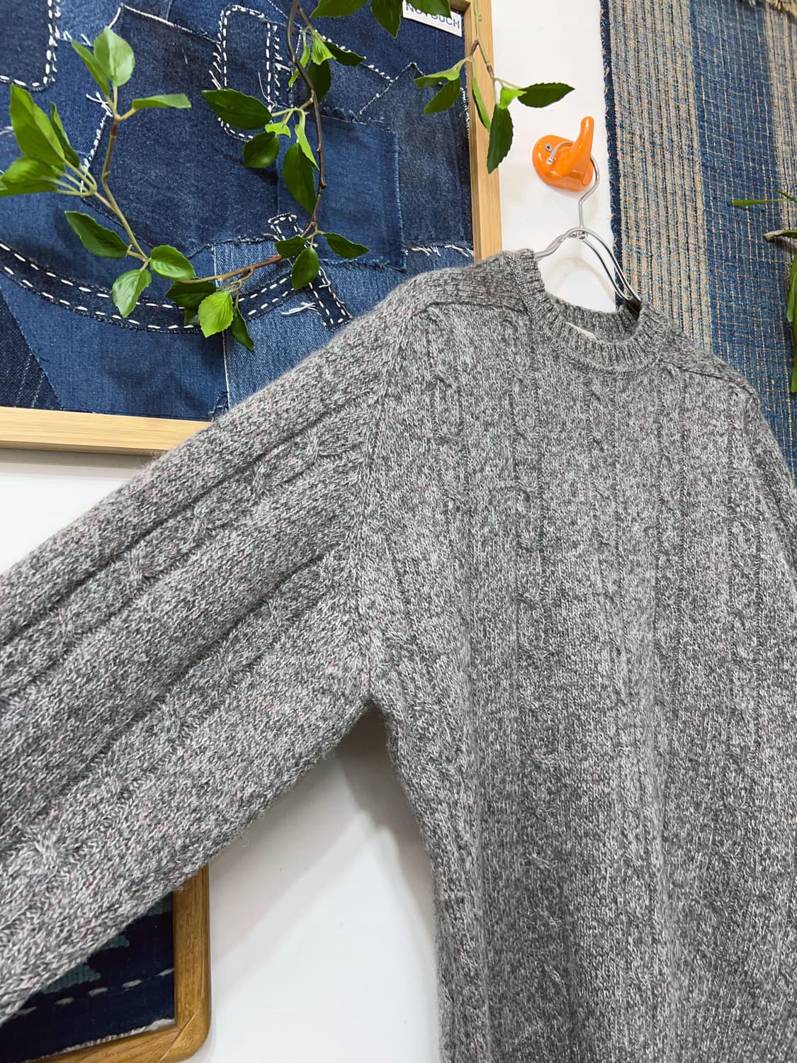 S’RIBBON Raglan Cable Knit Sweater 상품이미지4