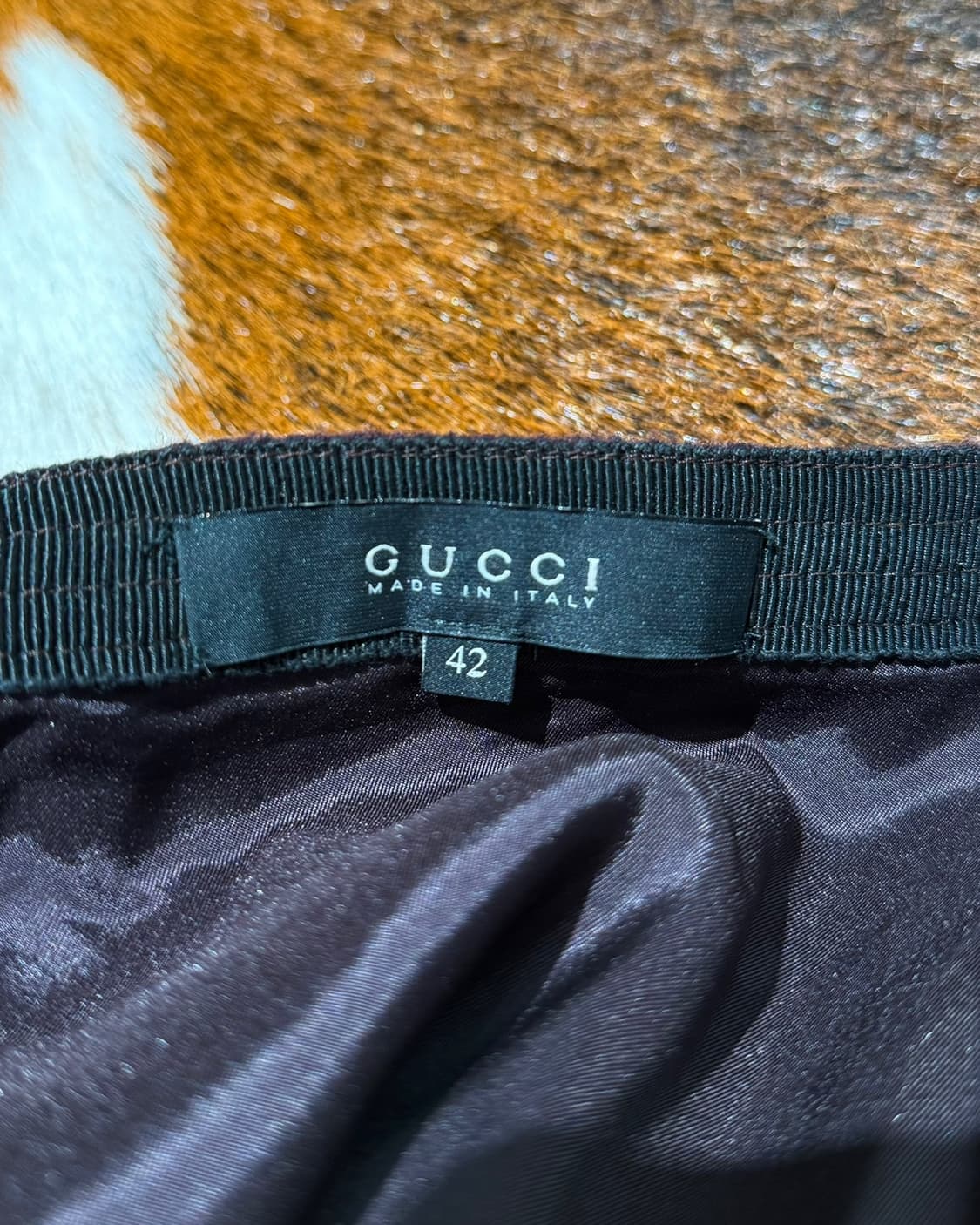 구찌 버건디 앙고라 캐시미어 게더링 투포켓 미니스커트 상품이미지7