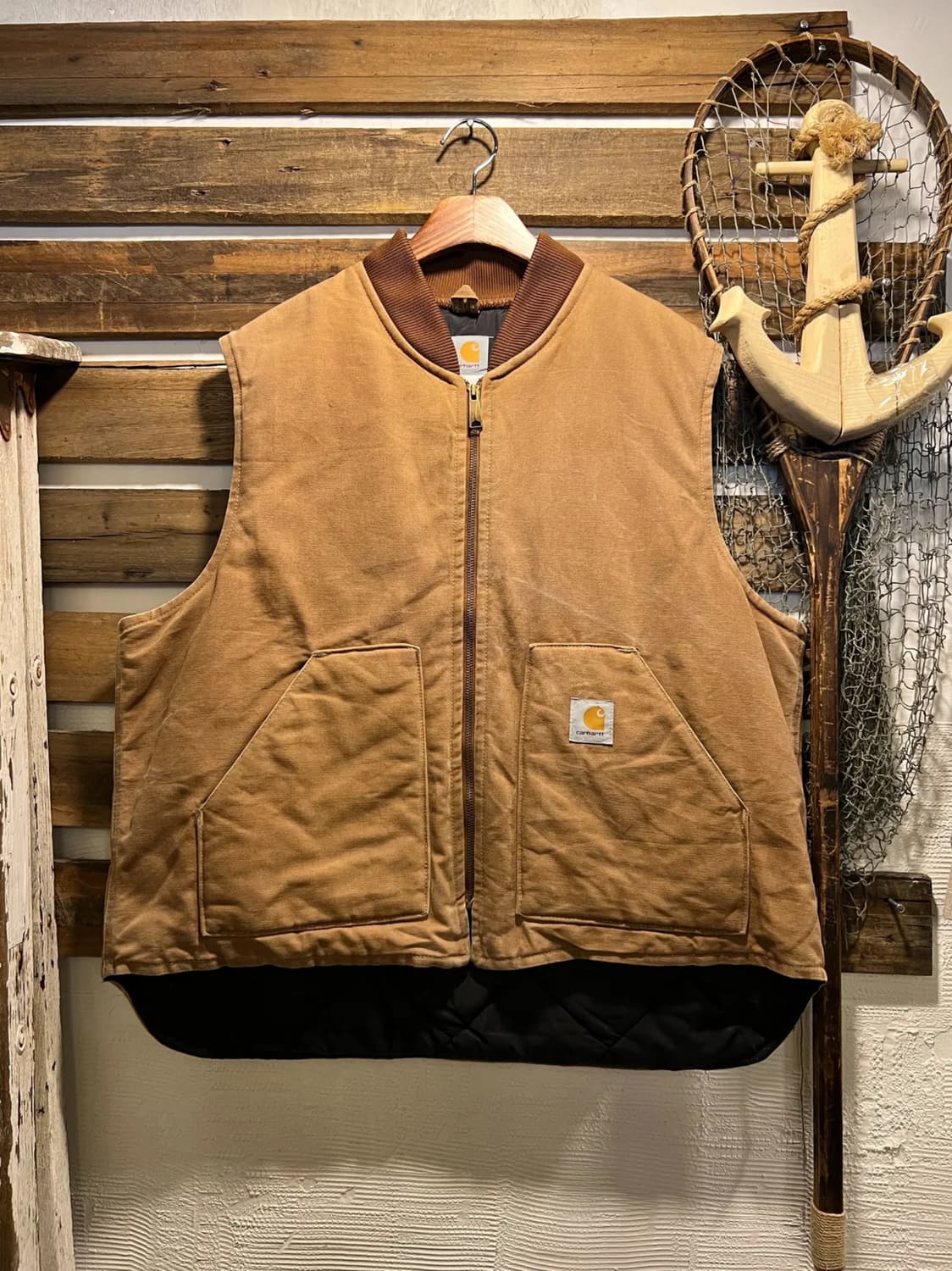 [XL]칼하트 USA 빈티지 워싱 브라운 워크 베스트 상품이미지1