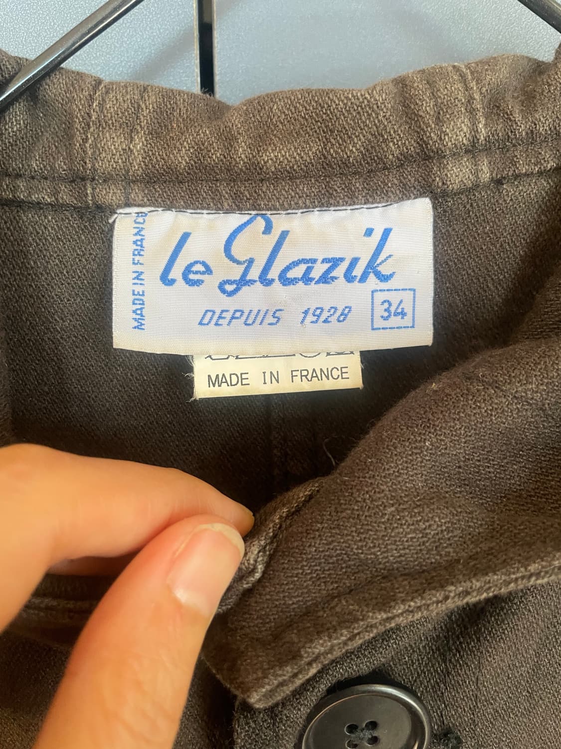 Le Glazik France 빈티지 브라운 모리 하구미  후드자켓 상품이미지2