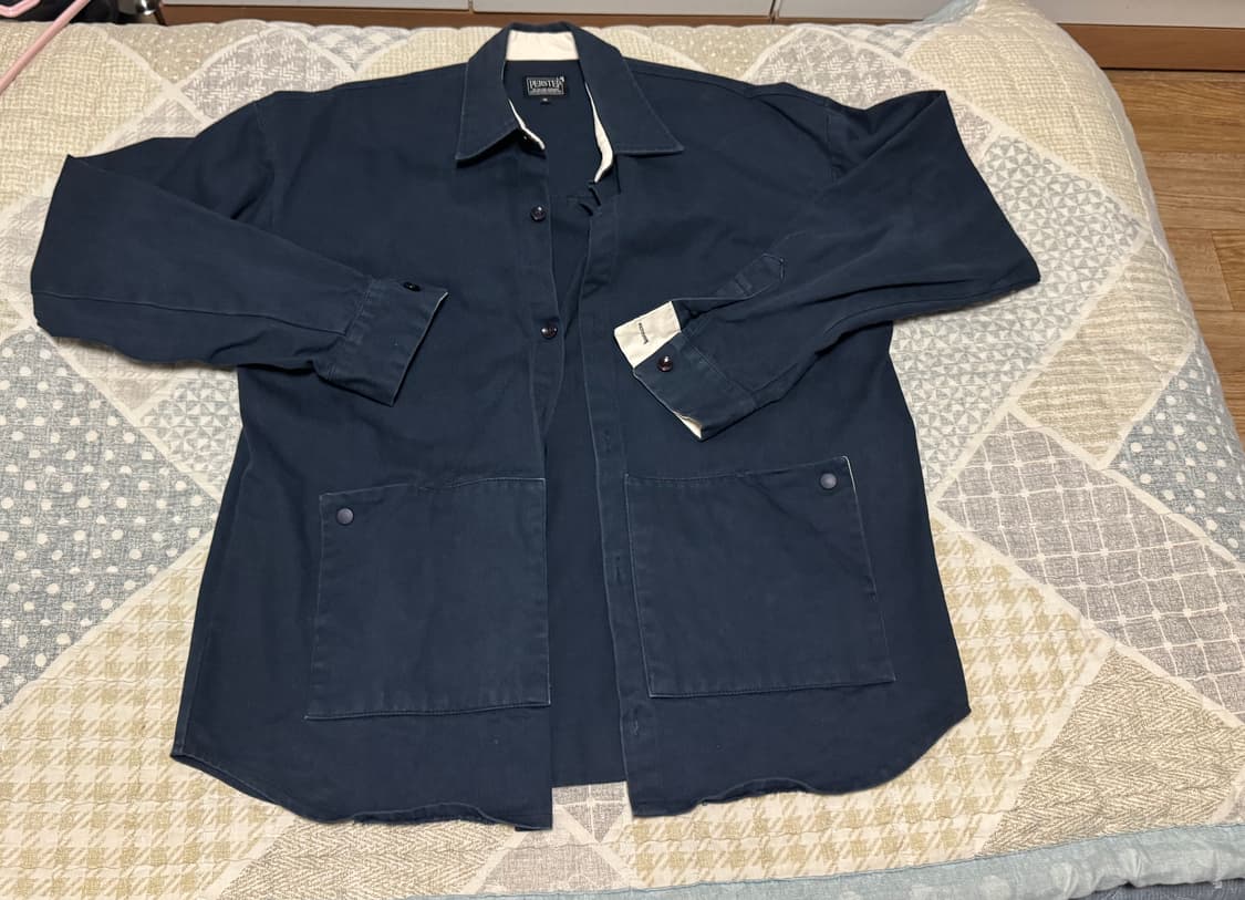 [L급 M]퍼스텝 네이비 오버핏 셔츠 상품이미지1