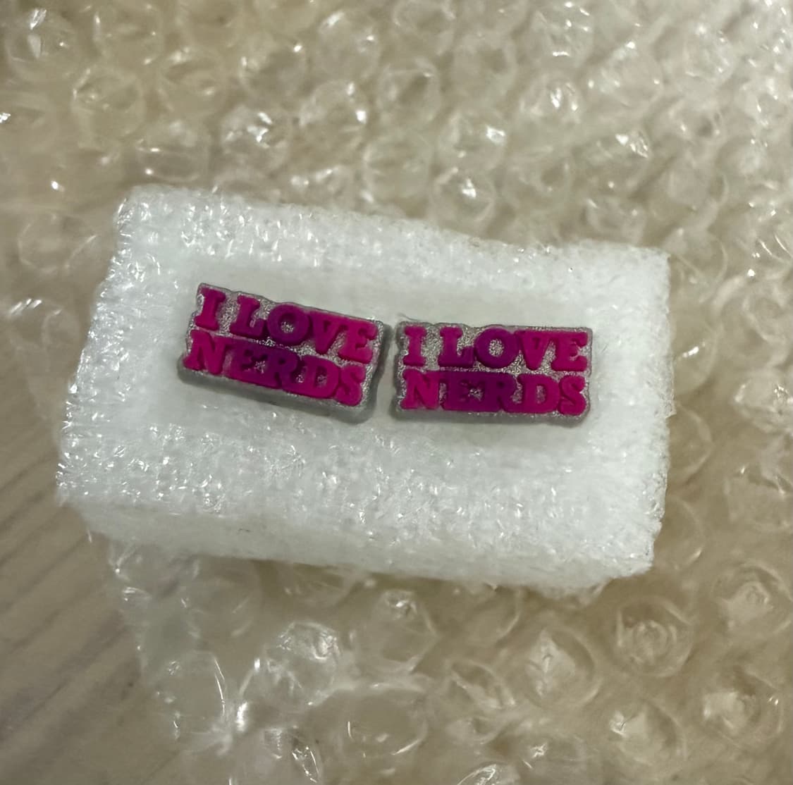 핑크 I LOVE NERDS 귀걸이 상품이미지1