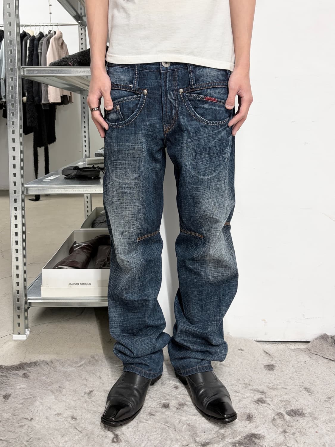 2000‘s 저버드 7포켓 워시드 플레어 데님 팬츠 상품이미지1