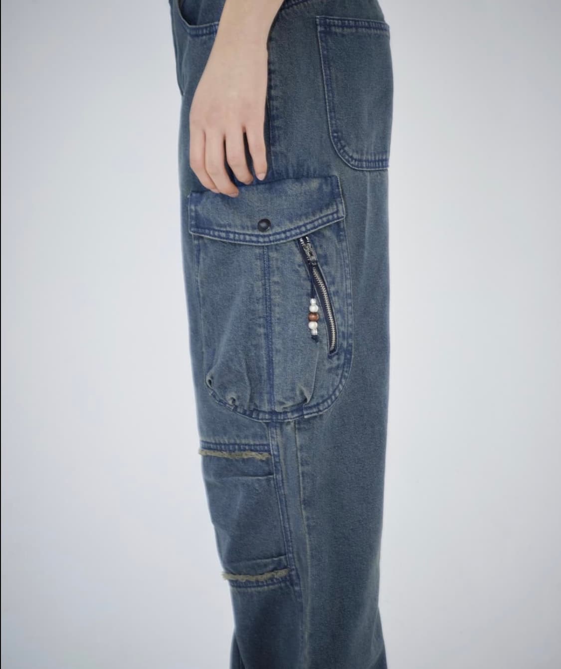 코이세이오 라운드 포켓 데님 블루 상품이미지8