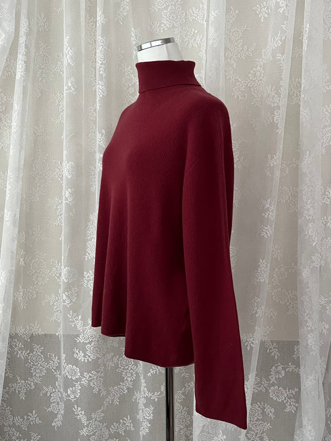 105) 한섬 타임 TIME 울 100 폴라 니트 와인 상품이미지2