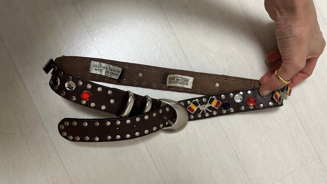 웨스턴 빈티지 스터드 아일렛 벨트 (프랑스) 상품이미지9