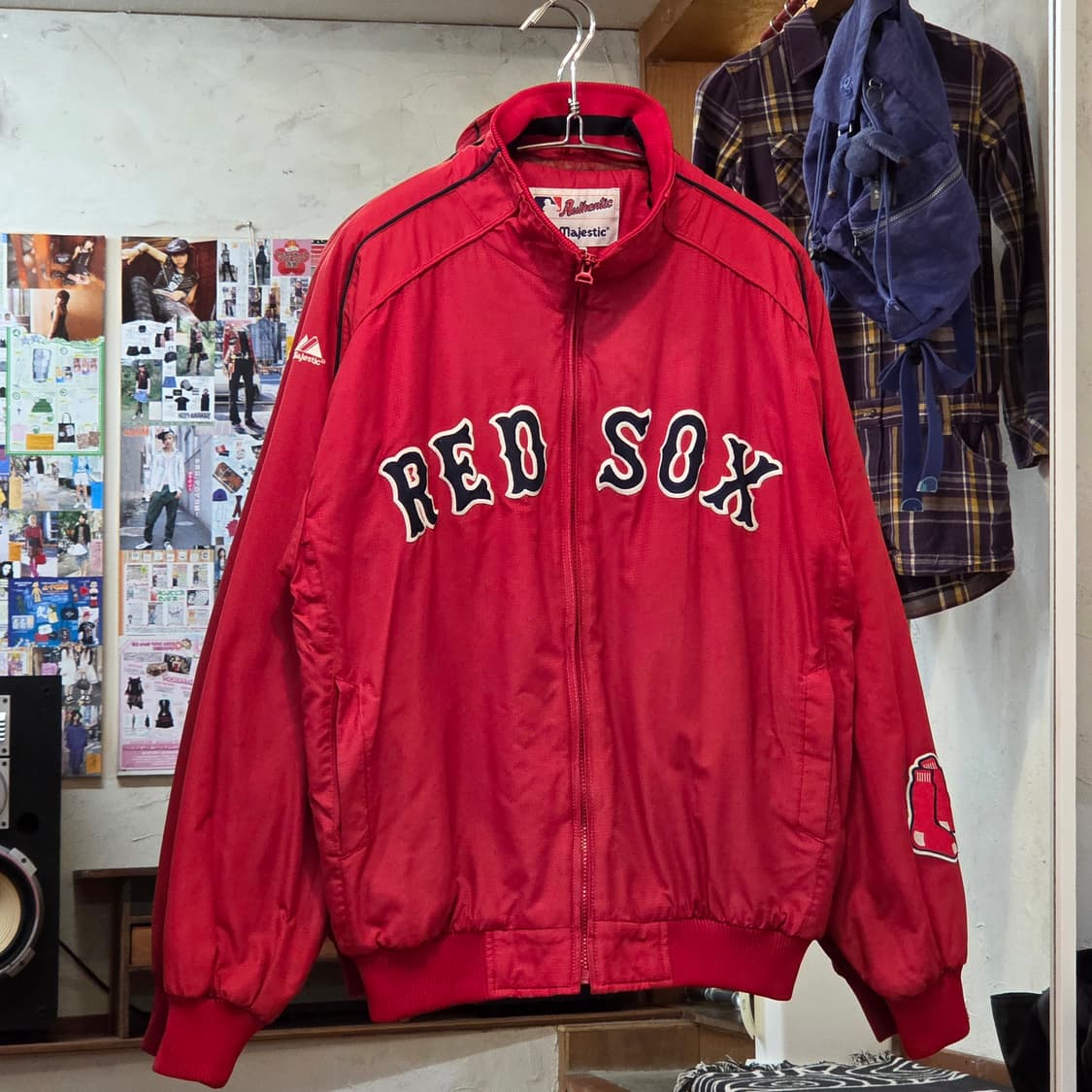 마제스틱 레드 삭스 봄버 바시티 점퍼 상품이미지1