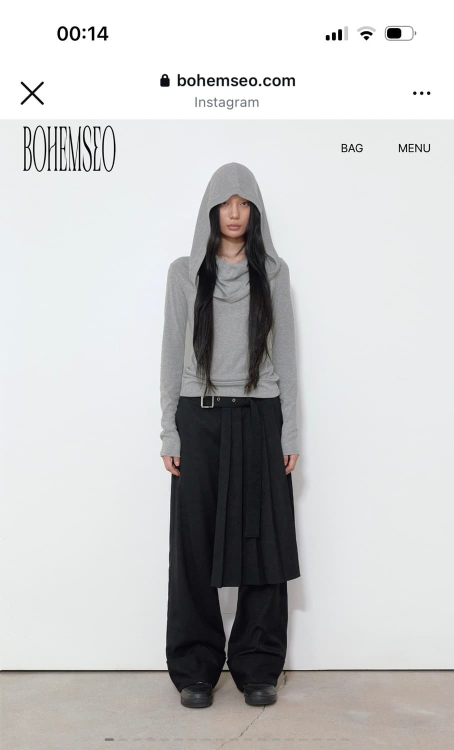 새상품) 보헤미안서울 소프트 카울 후디 그레이 상품이미지1