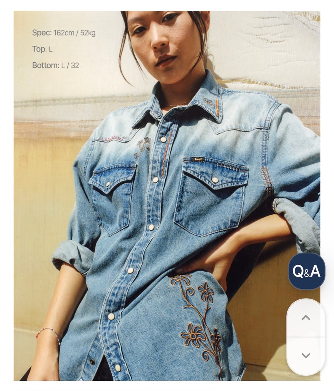 [Lee X Saytouche] 웨스턴 데님 셔츠 인디고 라이트 m 상품이미지5