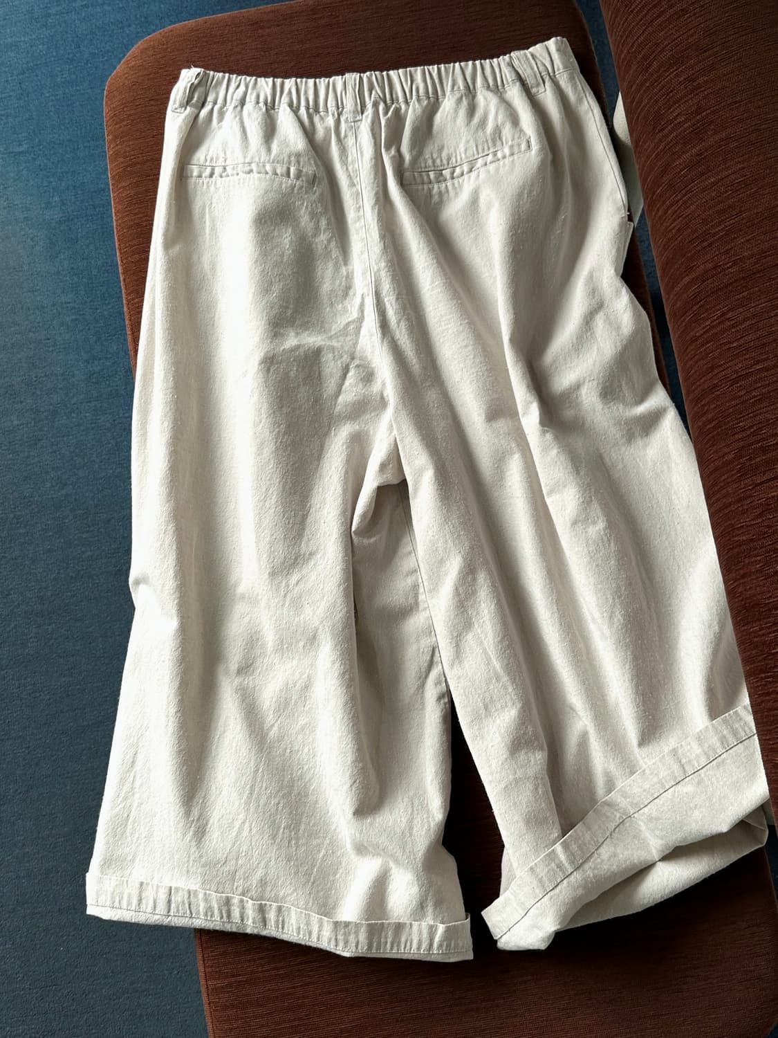 Washed linen rayon banded 3/4 gaucho pan 상품이미지4