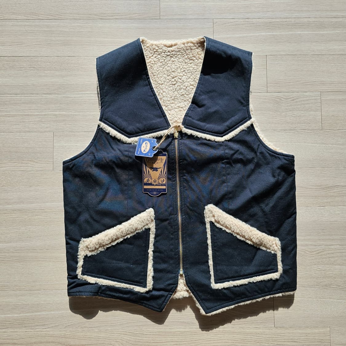 새제품) 구즈베리레이 양털 양면 조끼 베스트 아메카지 모리걸 상품이미지1