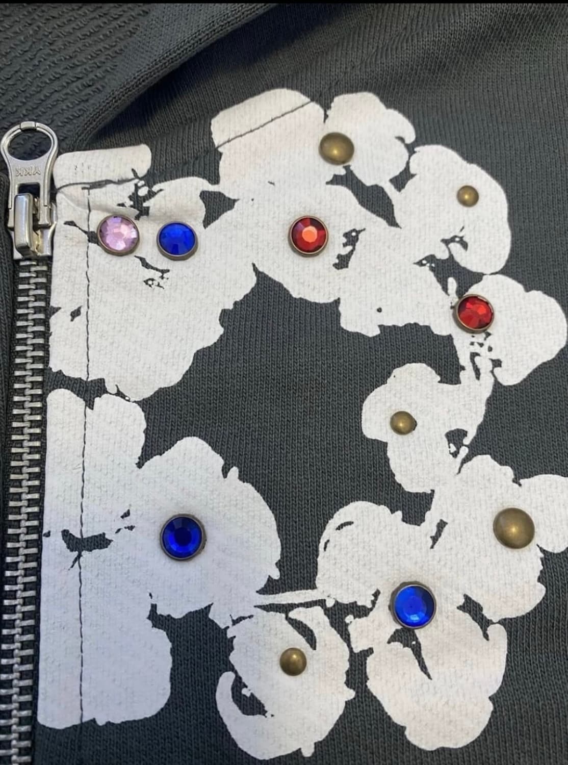 데님티어스 라인스톤 후드집업 m사이즈 상품이미지3