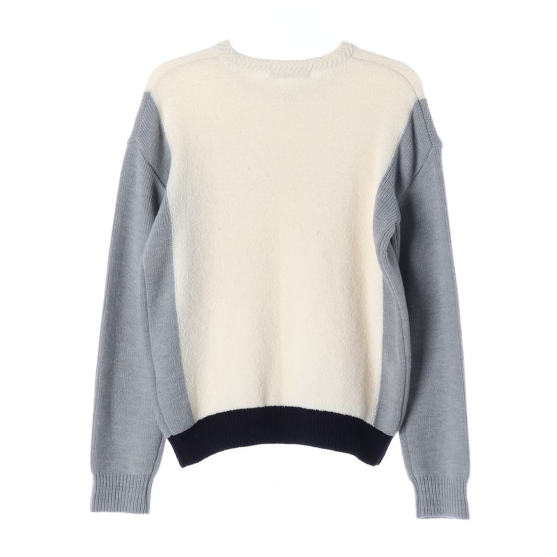 지오송지오 울 블렌드 3컬러 배색 라운드 니트 L 상품이미지2