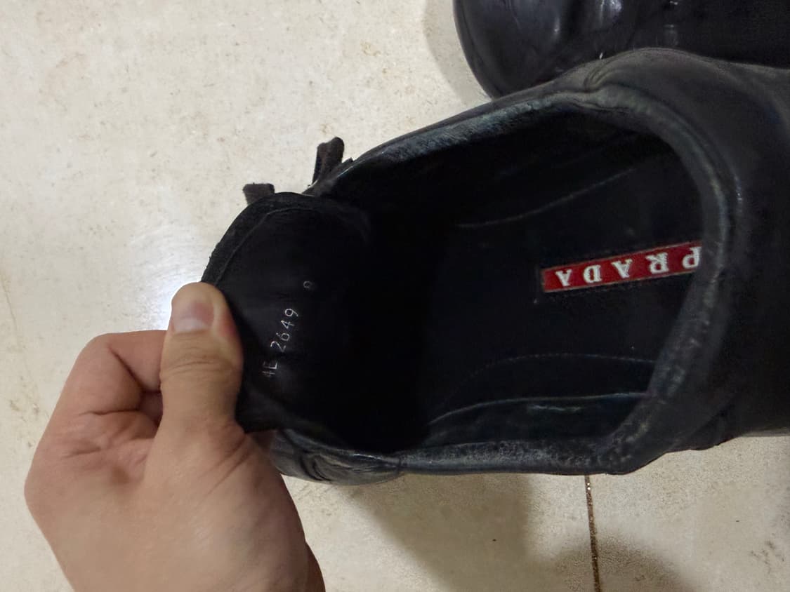 [275] 프라다 스포츠 로고 블랙 레더 스니커즈 상품이미지5