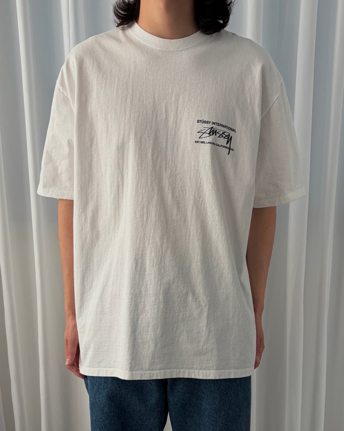 [XL]STUSSY 스투시 스무스 인터내셔널 티셔츠 화이트 상품이미지2