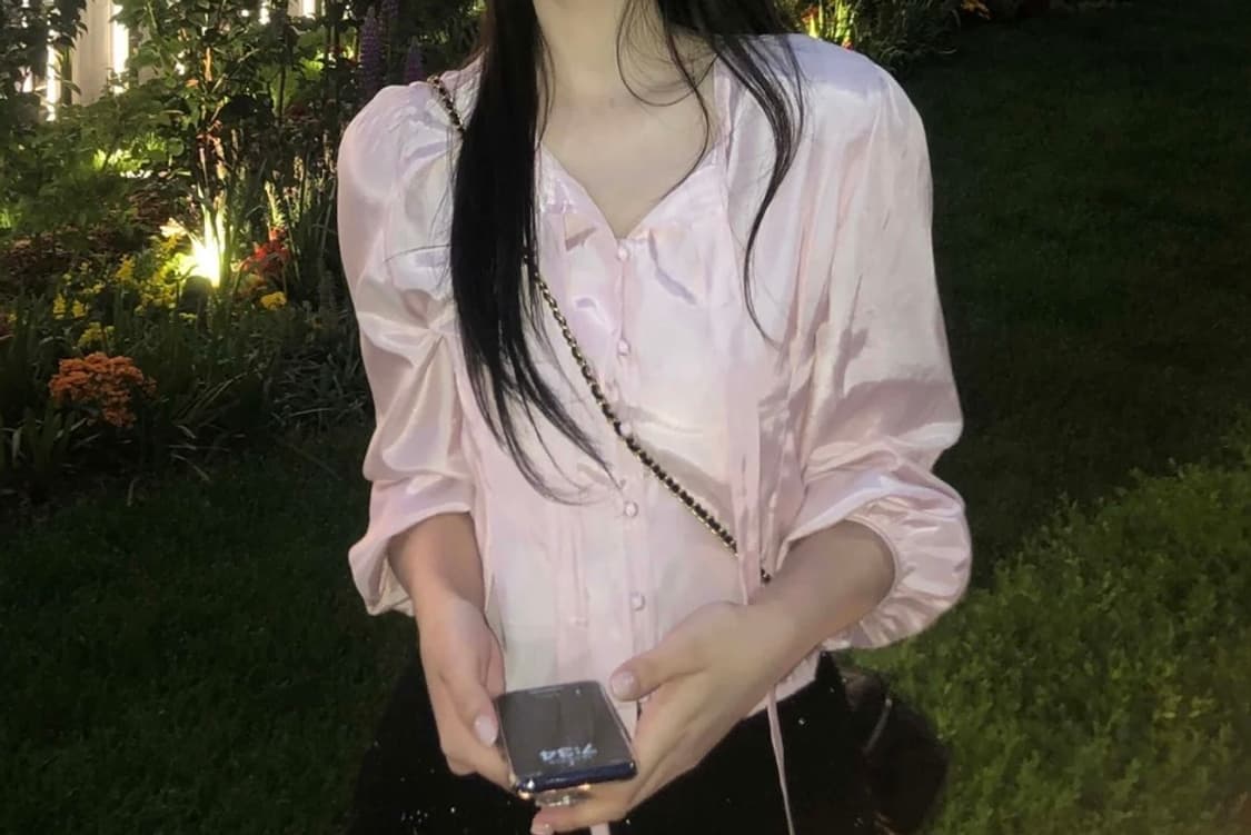 (정가 54000원)제니오- 메이 빈 블라우스(피치 핑크 컬러) 상품이미지5