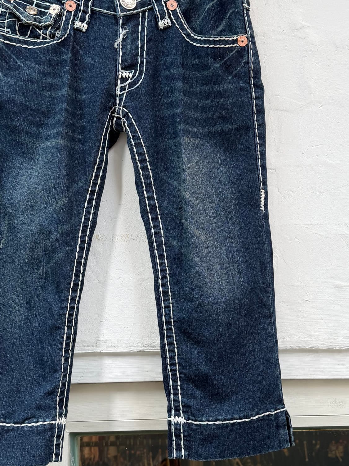 True Religion 스티치 로우라이즈 카프리 데님팬츠 27 상품이미지5