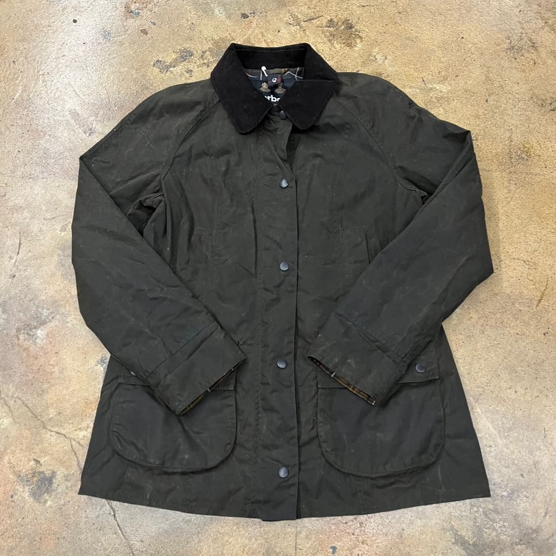 [정품] 바버 왁스 자켓 카키 코듀로이 카라 b18 상품이미지2